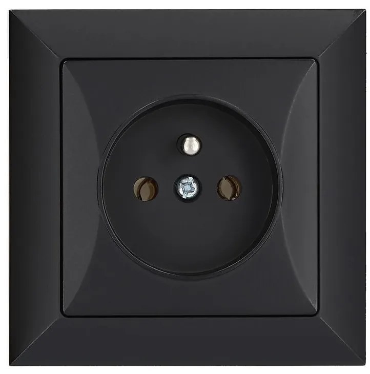 Zásuvka jednoduchá  POLA čierna 33208