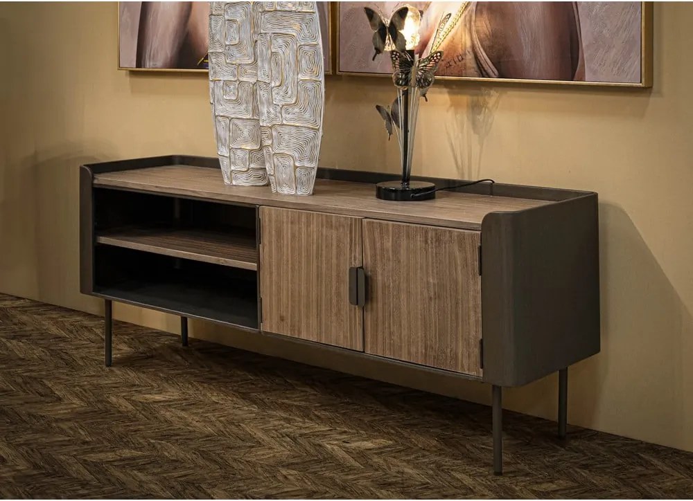 Hnedý TV stolík z jedlového dreva 150x58 cm Toronto – Mauro Ferretti