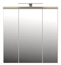 Nástenná kúpeľňová skrinka so zrkadlom VENOM biela/dub sonoma