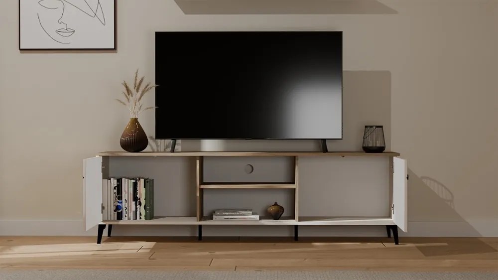 TV stolík Point 183 cm dub Castello/kašmírová