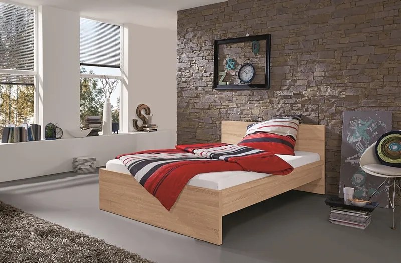 Posteľ Malmö 90x200 cm, dub Sonoma