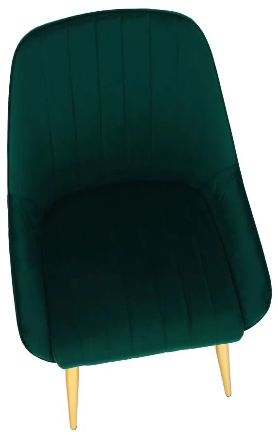 Tempo Kondela Jedálenská stolička, smaragdová/gold chróm-zlatý, PERLIA