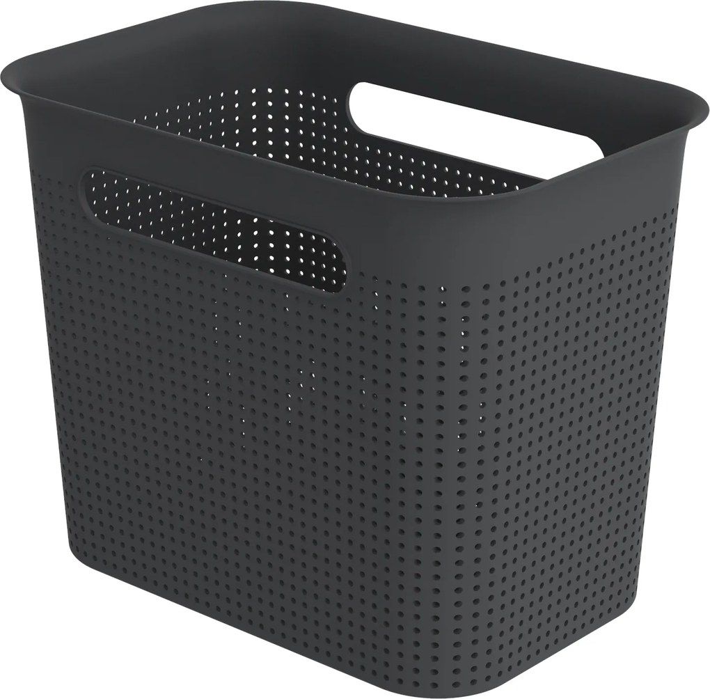 Rotho Úložný box s víkem a s madly BRISEN 7l, 26x18x21cm, černý