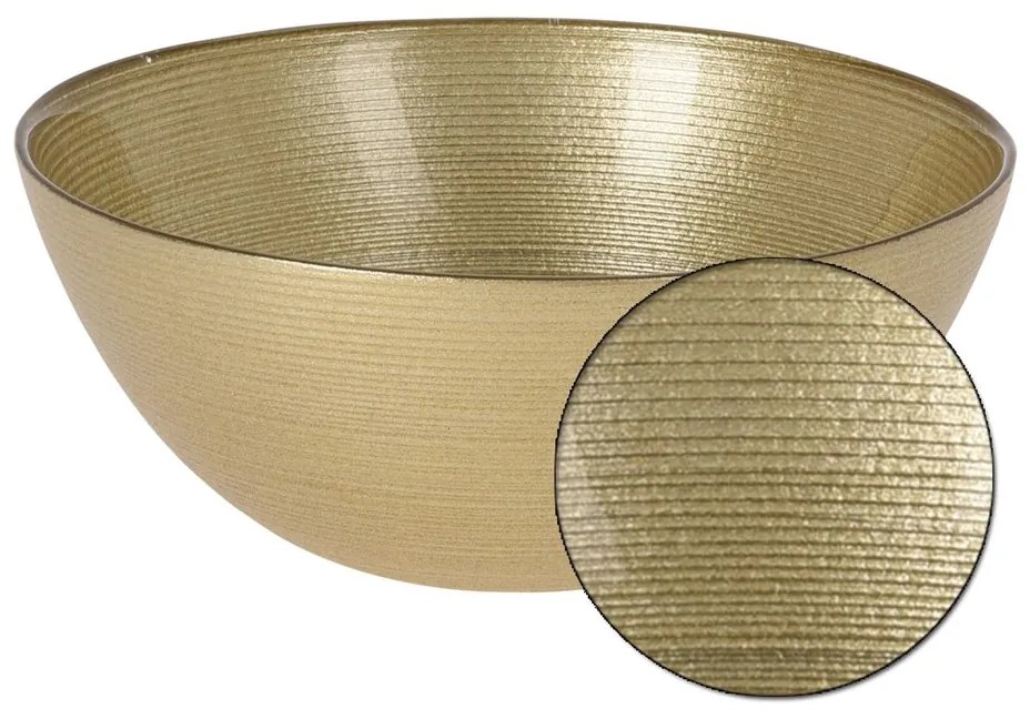 Siaki Collection Sklenená misa Golden (fi) 15 cm