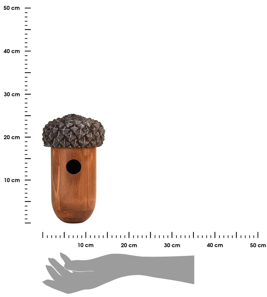 Vtáčia búdka Wooden, 25,5x14 cm, drevo, hnedá