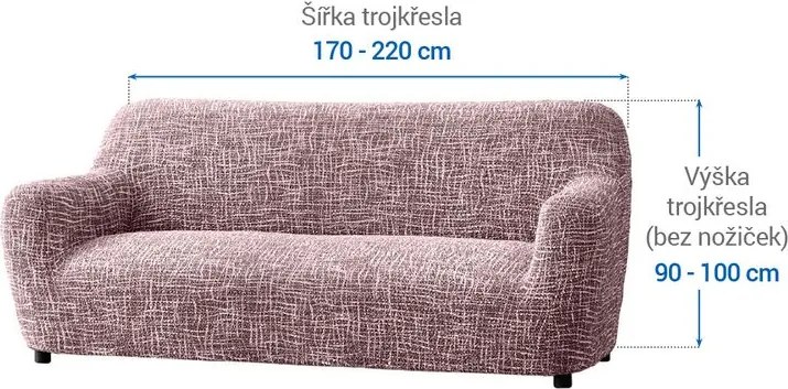 Bielastické poťahy GRAFITI NOVÉ gaštanovo hnedé trojkreslo (š. 170 - 220 cm)