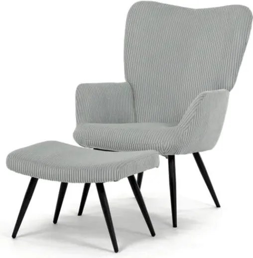 Relaxačné kreslo s podnožou AK-L7285 Sivomodrá manchester látka