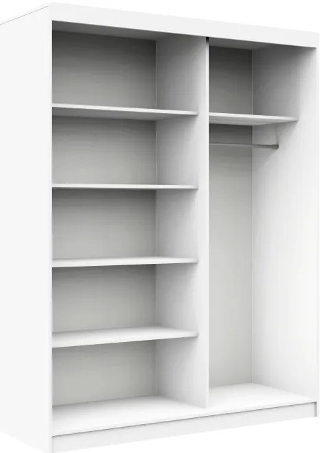 Šatníková skriňa s posuvnými dverami 150 cm CLP biela / sonoma