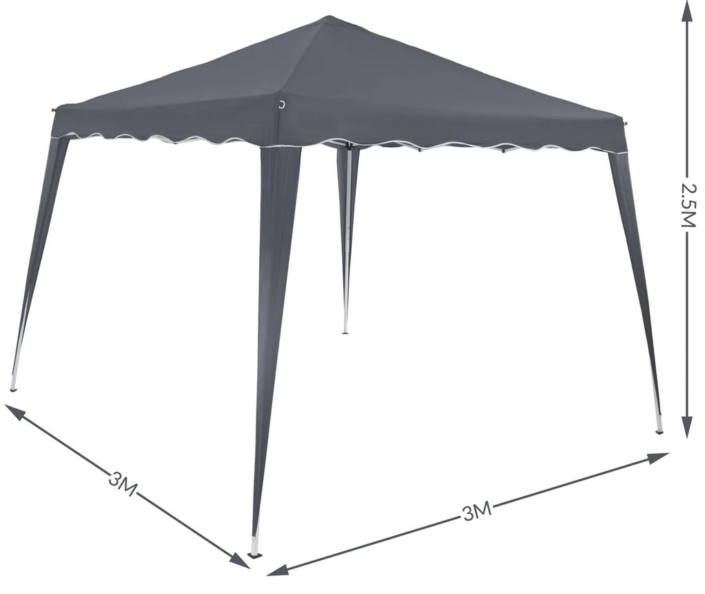 Casaria Party stan / pavilón 3 x 3 m antracit UV- ochrana 50+