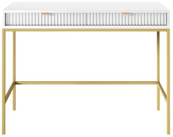 Konzolový stolík NOVA 77x104 cm biela/zlatá
