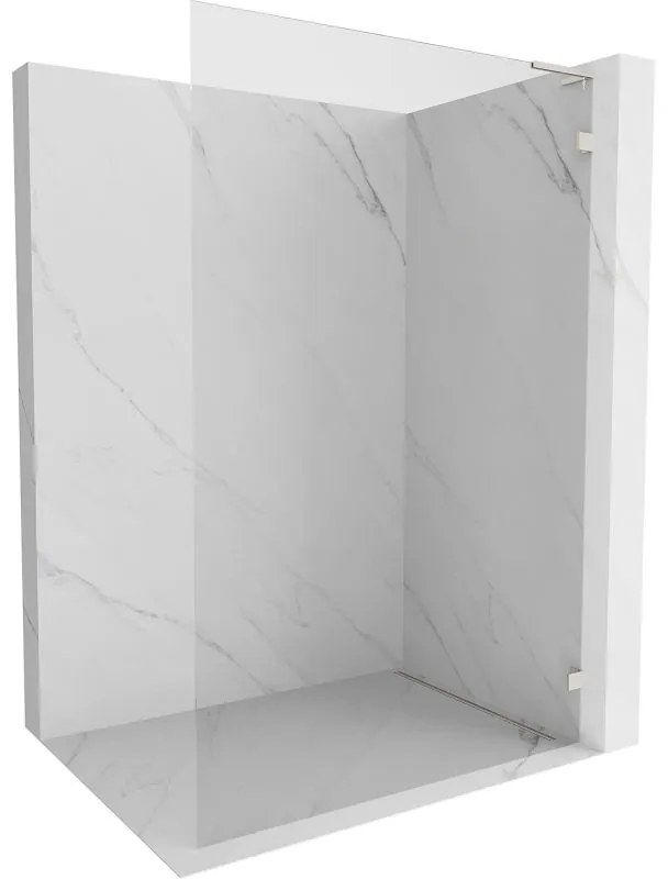 Mexen, Mexen Lunar L sprchová stena pravá 120 x 200 cm, priehľadná 8 mm, brúsený nikel - 830L-120-000-97-00-P