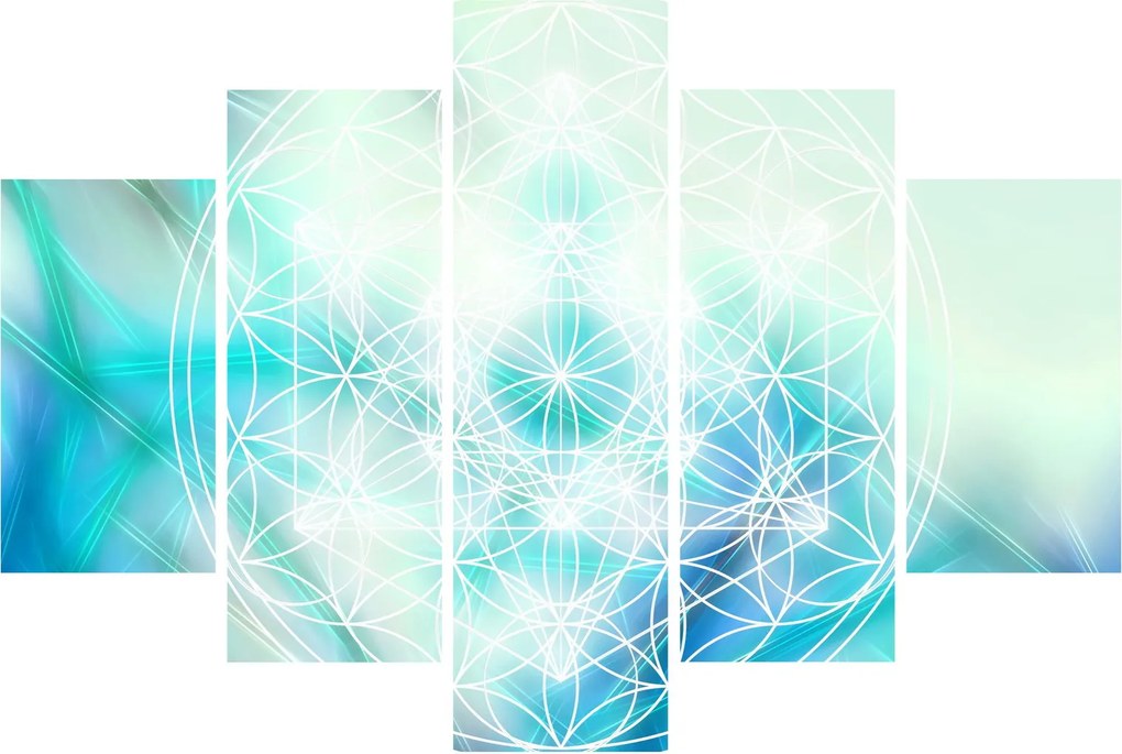 Obraz - Merkaba v tyrkysovom pozadí (150x105 cm)