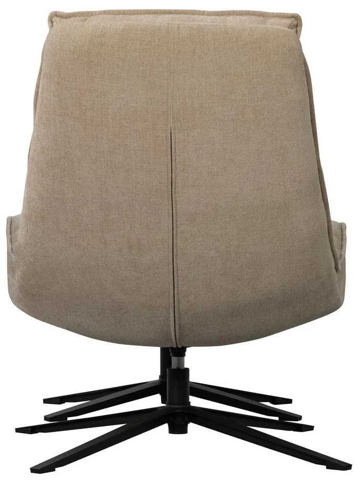 Otočné ženilkové kreslo s podnožkou v prírodnej farbe Kube – WOOOD