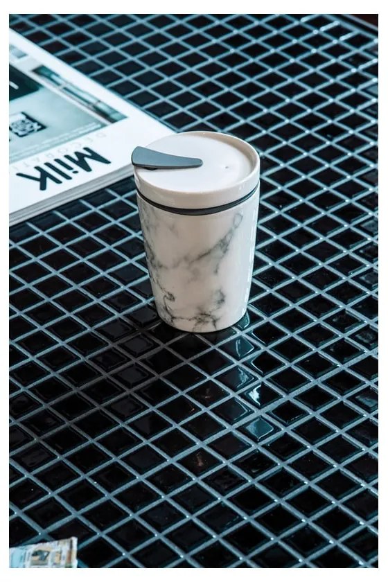 Sivo-biely porcelánový cestovný hrnček Villeroy &amp; Boch Like To Go, 290 ml