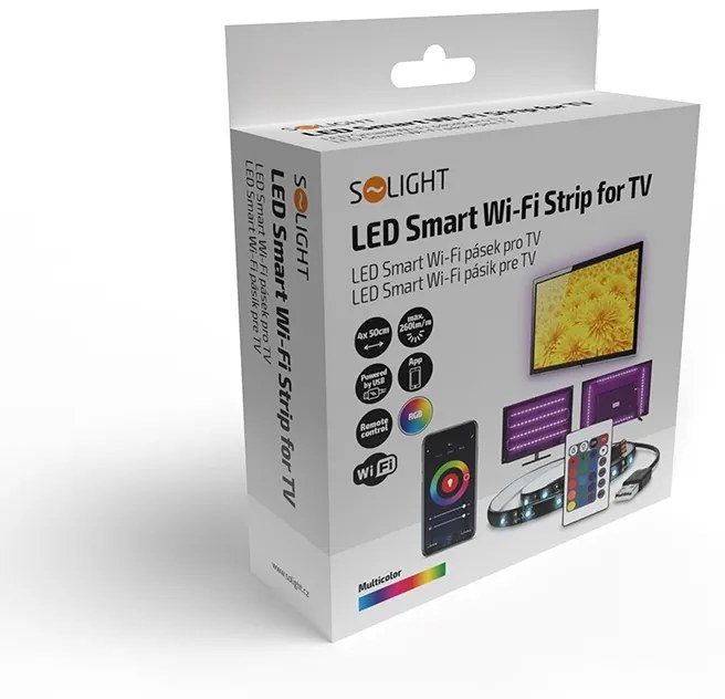 SOLIGHT LED WIFI smart RGB opasok pre TV, 4x50cm, USB