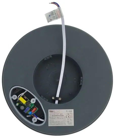 LED stropné svietidlo s pohybovým senzorom LED/20W/230V 3000/4000/6500K IP54 antracit