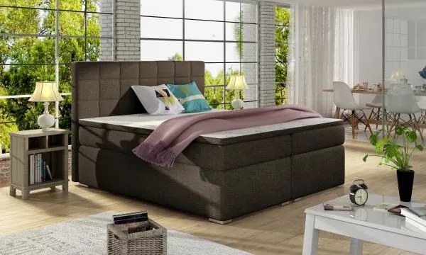 Posteľ Boxspring Alicia 200 x 180, hnedá (látka - ba 04)
