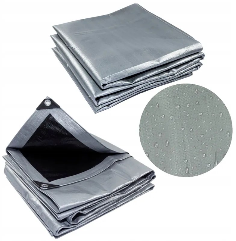 Strieborná vodeodolná krycia plachta 3m x 5m