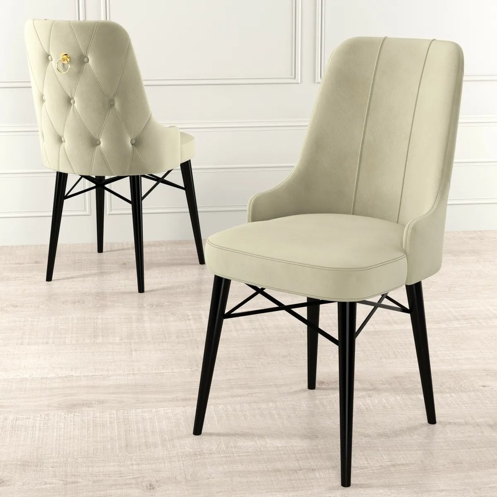Sada jedálenských stoličiek Pare Cream and Black,4 ks