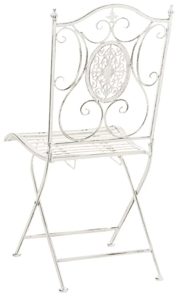 Kovová skladacia stolička Sibell (SET 2 ks) - Biela antik