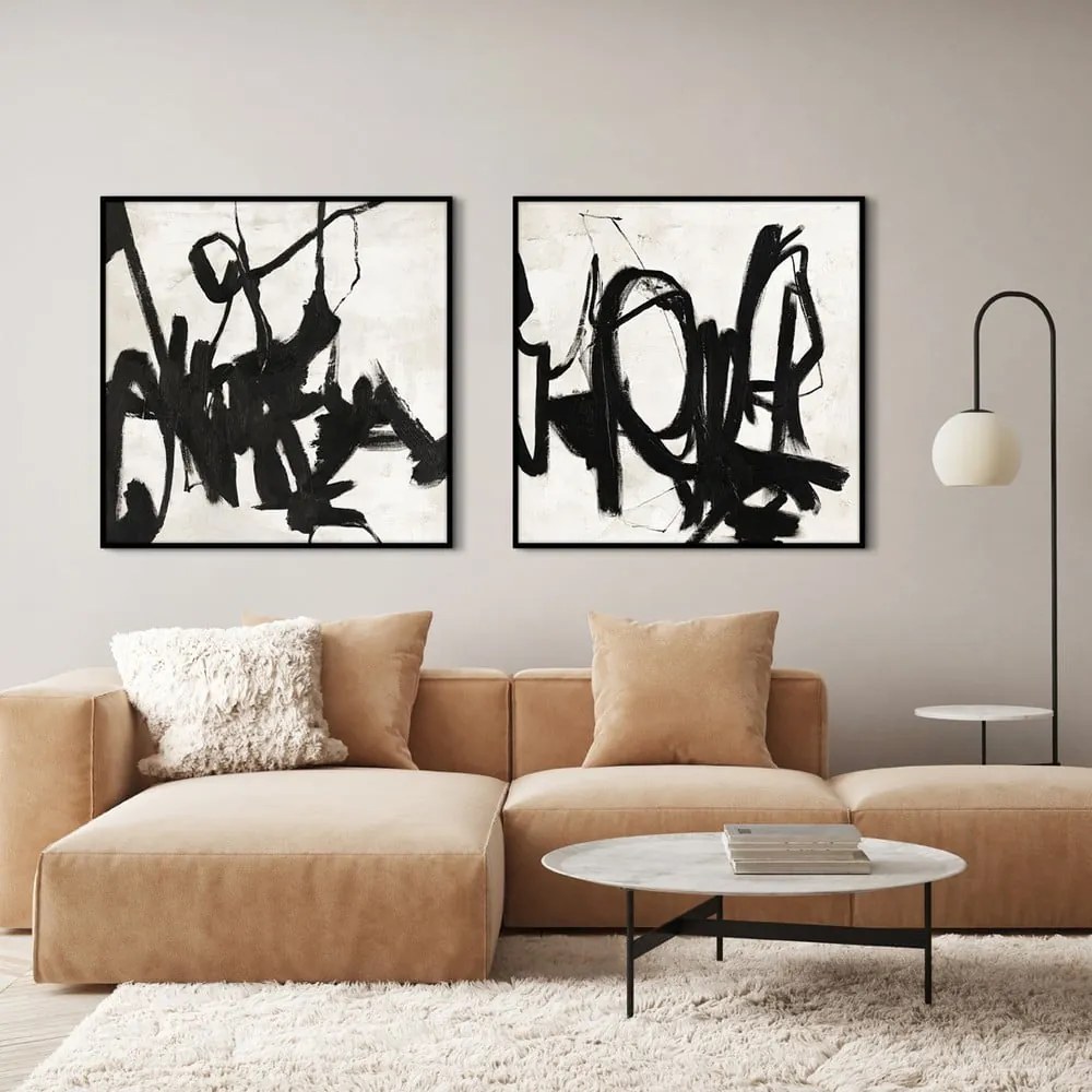 Ručne maľovaný obraz 100x100 cm Playblack 1 – Malerifabrikken