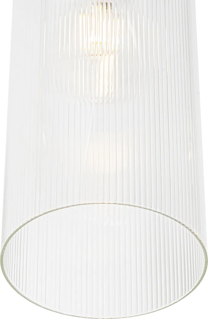 Art Deco závesné svietidlo zlaté so sklom 4-svetlo - Laura