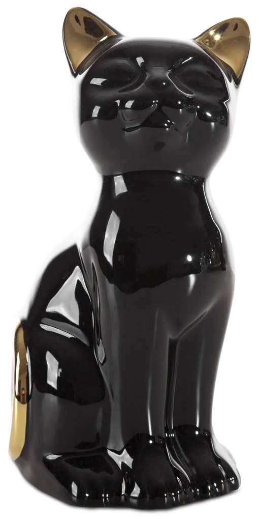 DEKORAČNÁ SOŠKA CAT 11X9X20 CM ČIERNA