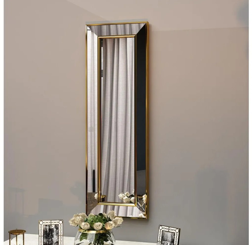 Nástenné zrkadlo CARLOS 90x30 cm zlatá