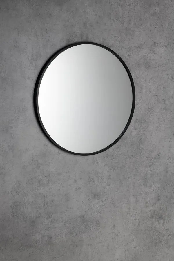 Sapho Sapho, NOTION SLIM guľaté zrkadlo v ráme, ø 50cm, čierna mat, NT500