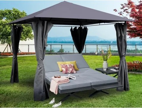 Zahradný altánok Porto (300x300 cm), šedý%