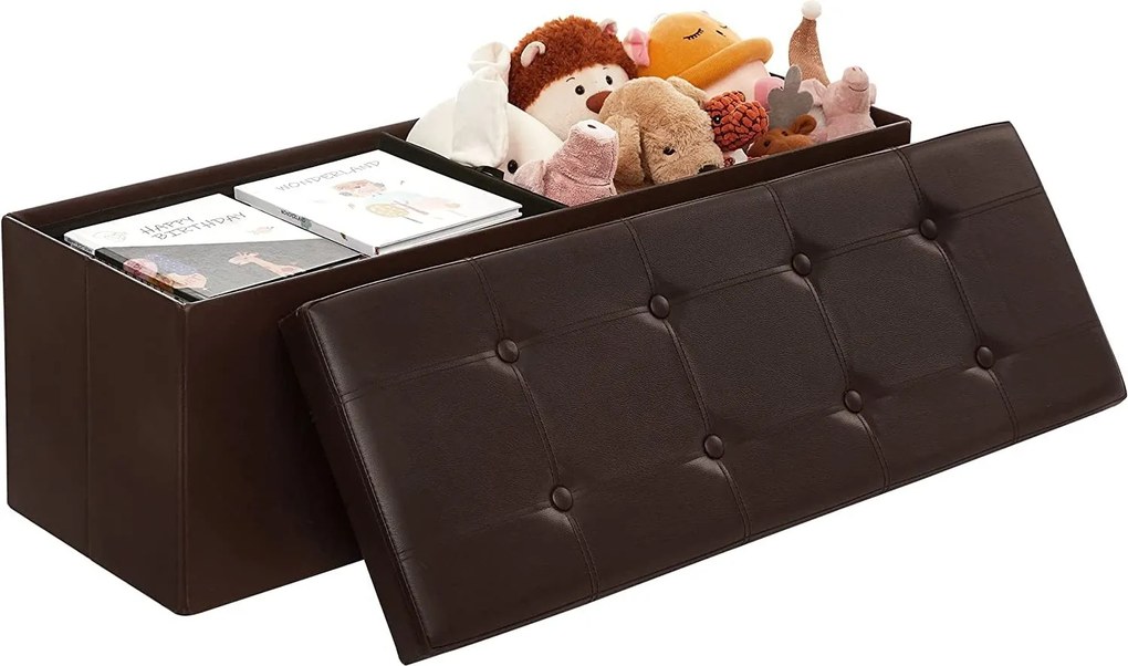 Taburetka 120 L, lavica s úložným priestorom, nosnosť 300 kg, hnedá