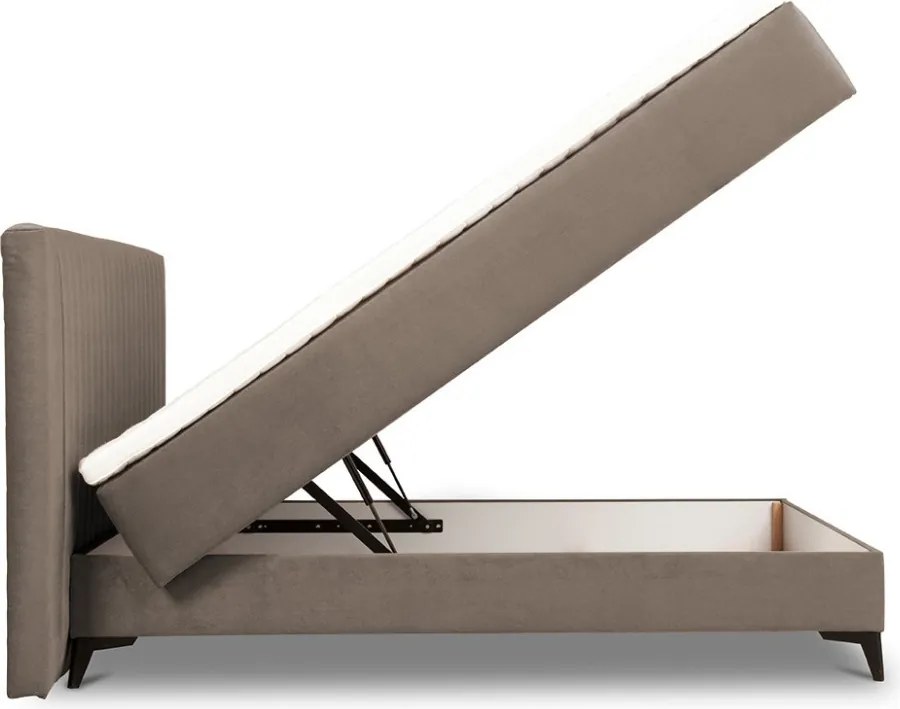 Posteľ Kalla 140x200 cm, svetlo hnedá taupe látka