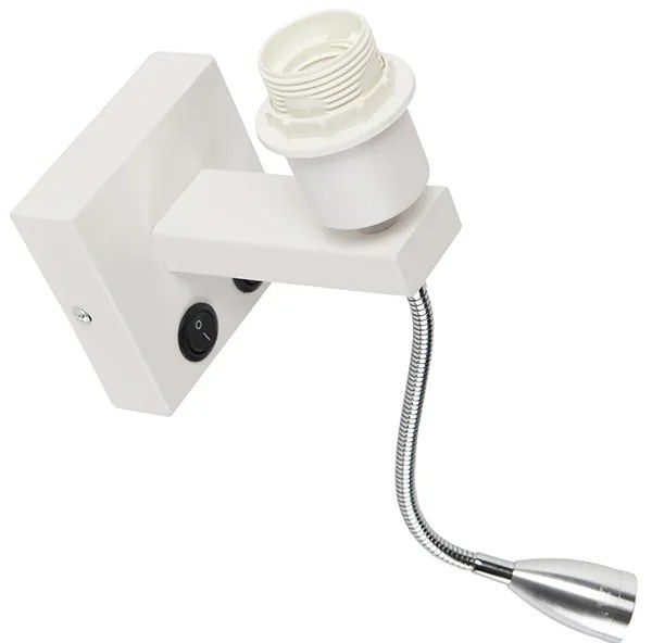 Moderná nástenná lampa biela s flexibilným ramenom - Brescia Combi