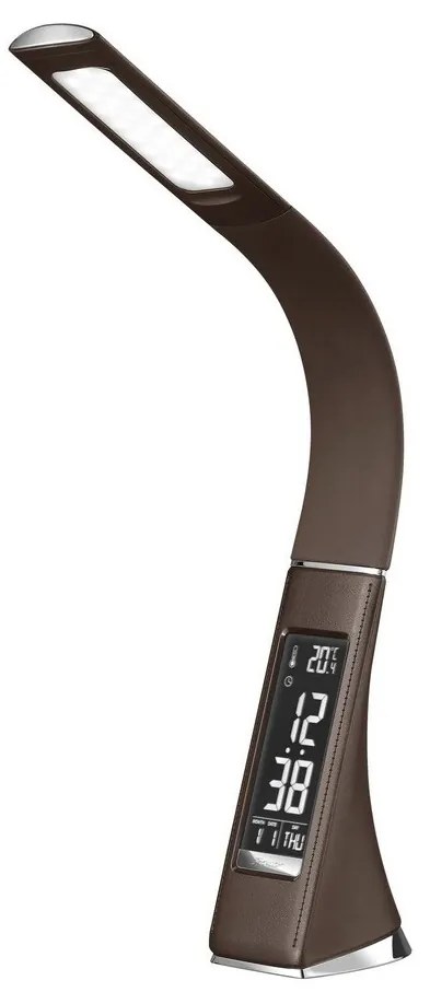 Brilagi - LED Stmievateľná stolná lampa s displejom PELLE LED/7W/230V hnedá