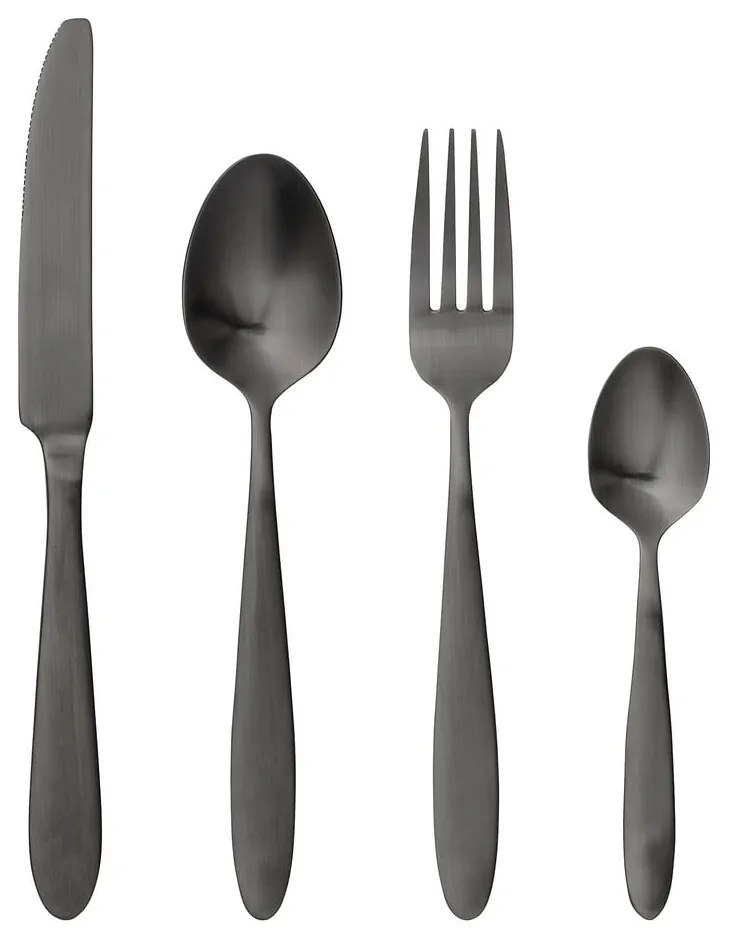 4-dielny set príborov v čiernej farbe Bloomingville Cutlery Eleganza