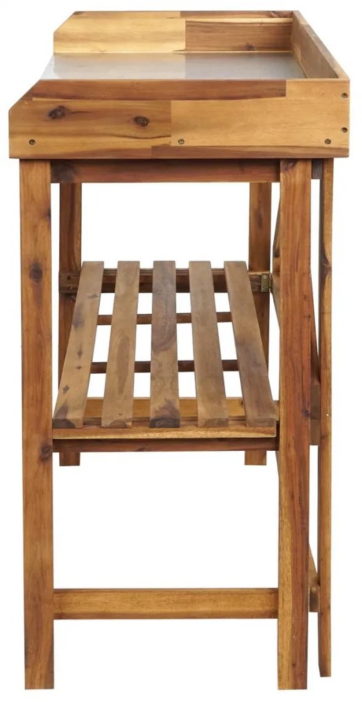 Stôl na rastliny HWC-L18, akáciové drevo - hnedá