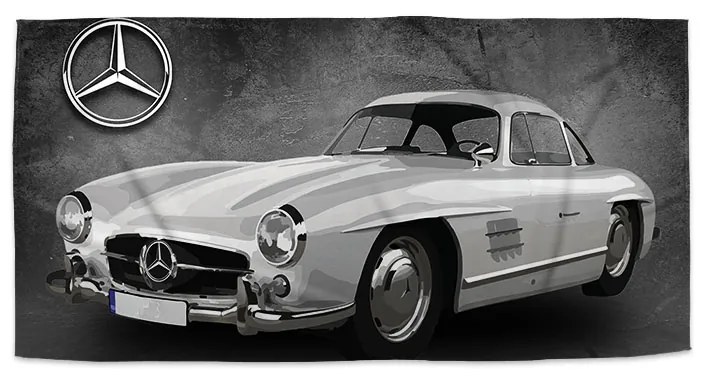 Sablio Uterák Mercedes-Benz 300 SL Sivé pozadie - 70x140 cm