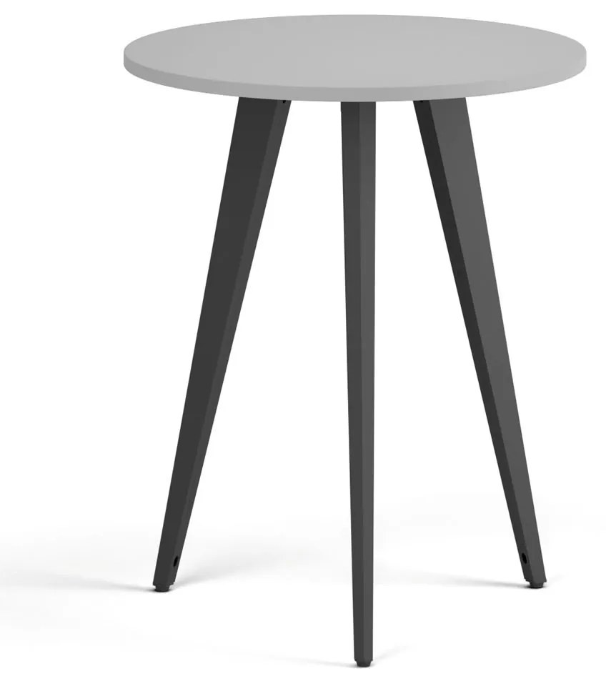 Konferenčný stôl PRIMO VIBE, priemer 60 cm, čierna podnož, sivá