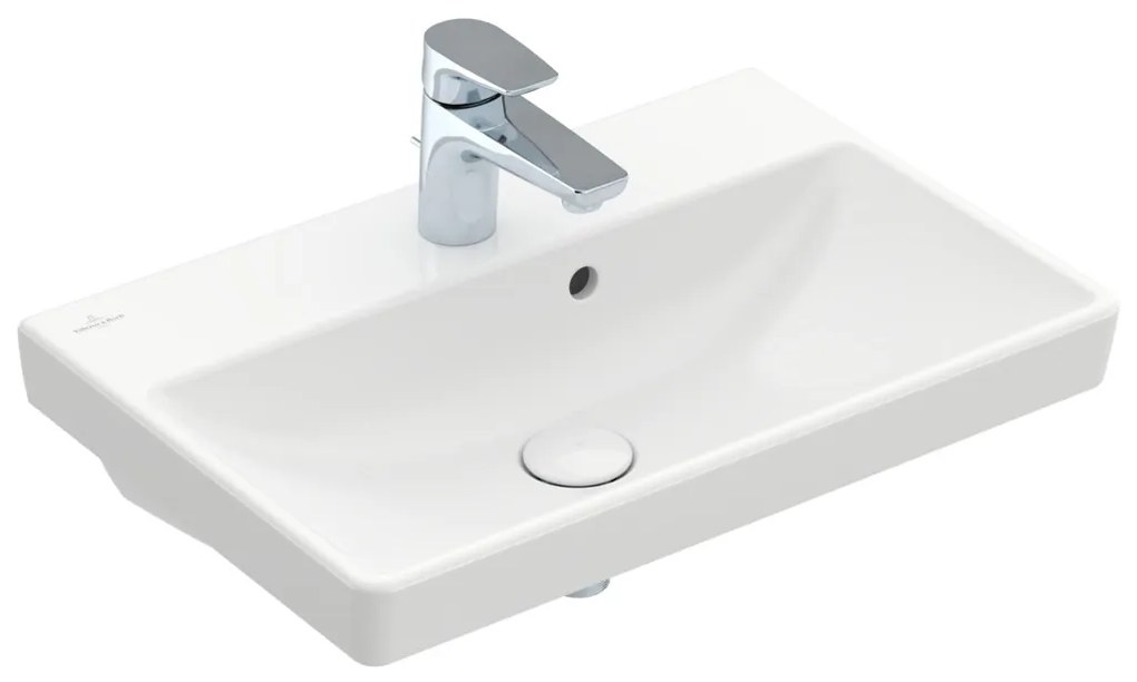 Villeroy & Boch AVENTO - Umývadlo, 550x370x180 mm, s prepadom, biela Alpin CeramicPlus 4A0055R1