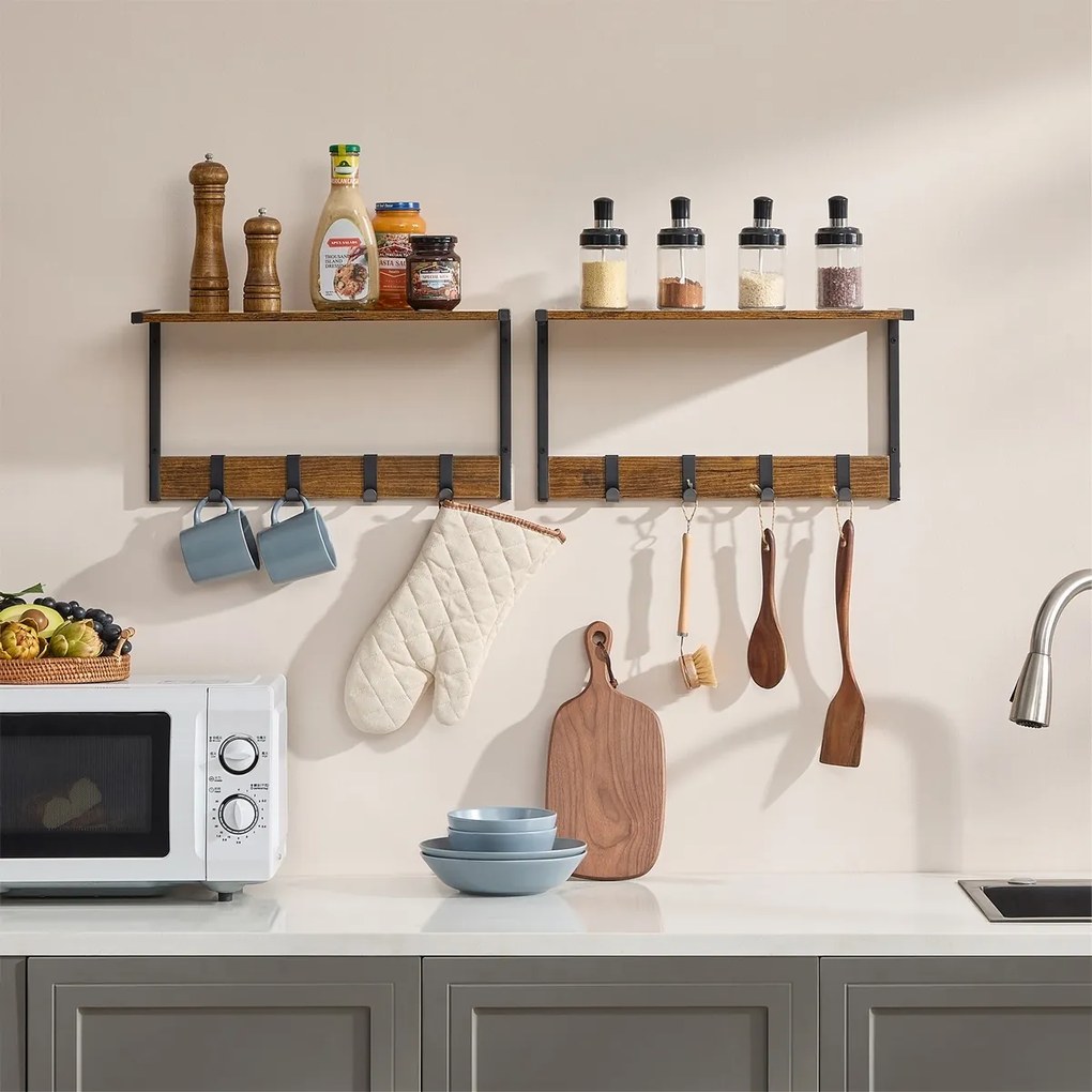 Set nástenných poličiek E1083 OLW, staré drevo, 2 ks