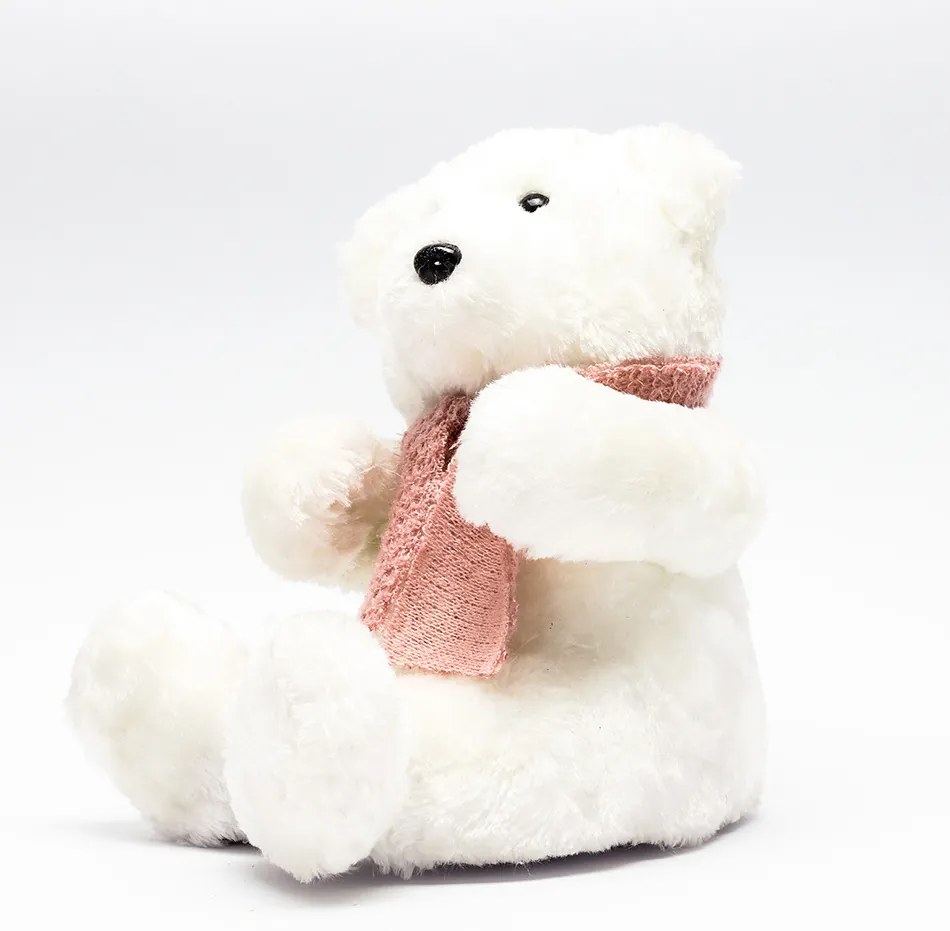 Plyšový medvěd bílý, 19x18x20 cm