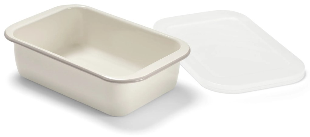 Smaltovaná zapekacia misa s vekom, malá