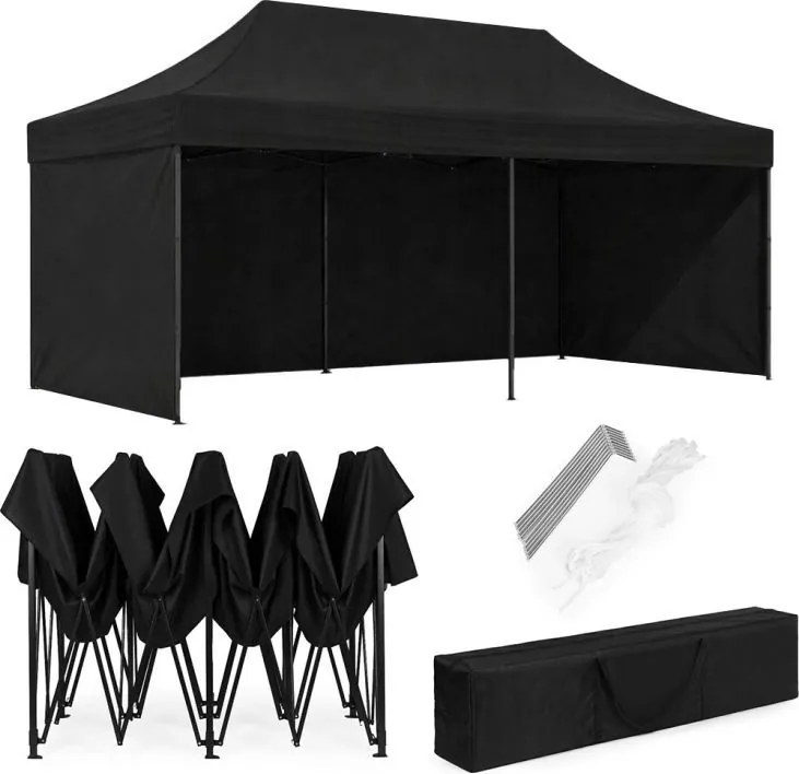 Samorozkladací párty stan so stenami v rôznych farbách 3 x 6 m zelená