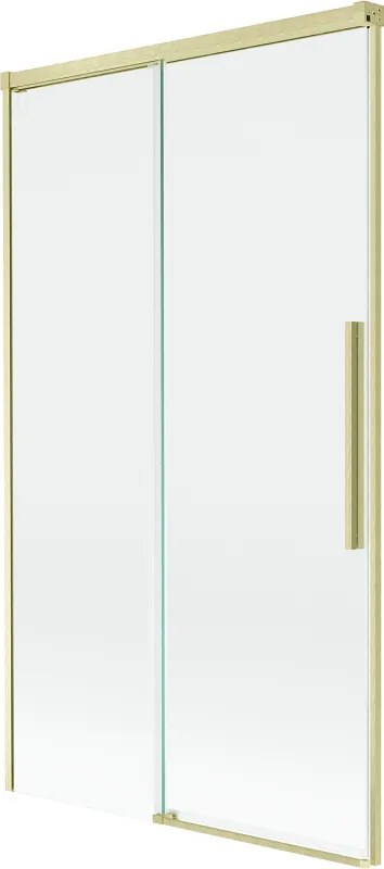 Mexen Rox, 2-krídlová posuvná vaňová zástena 100 x 150 cm, 8mm číre sklo, zlatý matný profil, 8C9-100-001-55-00