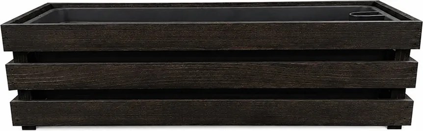 AMADEA Drevený obal na kvetináč tmavý, 62x21,5x17cm Český výrobok