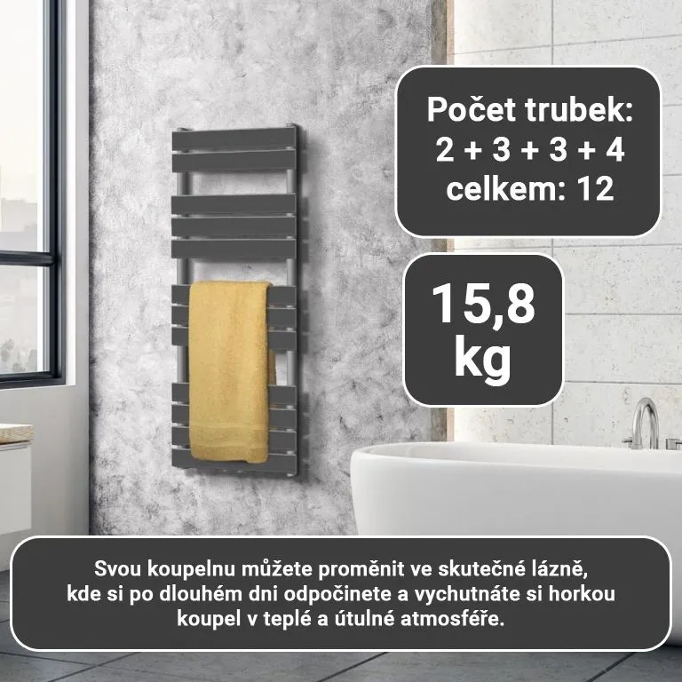 Aquamarin vertikálny kúpeľňový radiátor JG80525