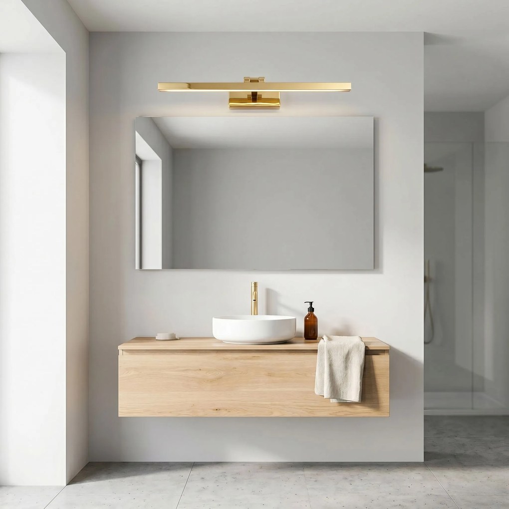Toolight Toolight, LED kúpeľňové svietidlo 80 cm, 13W, 4000K, 1000lm, APP1862-1W, zlatá lesklá, OSW-66015