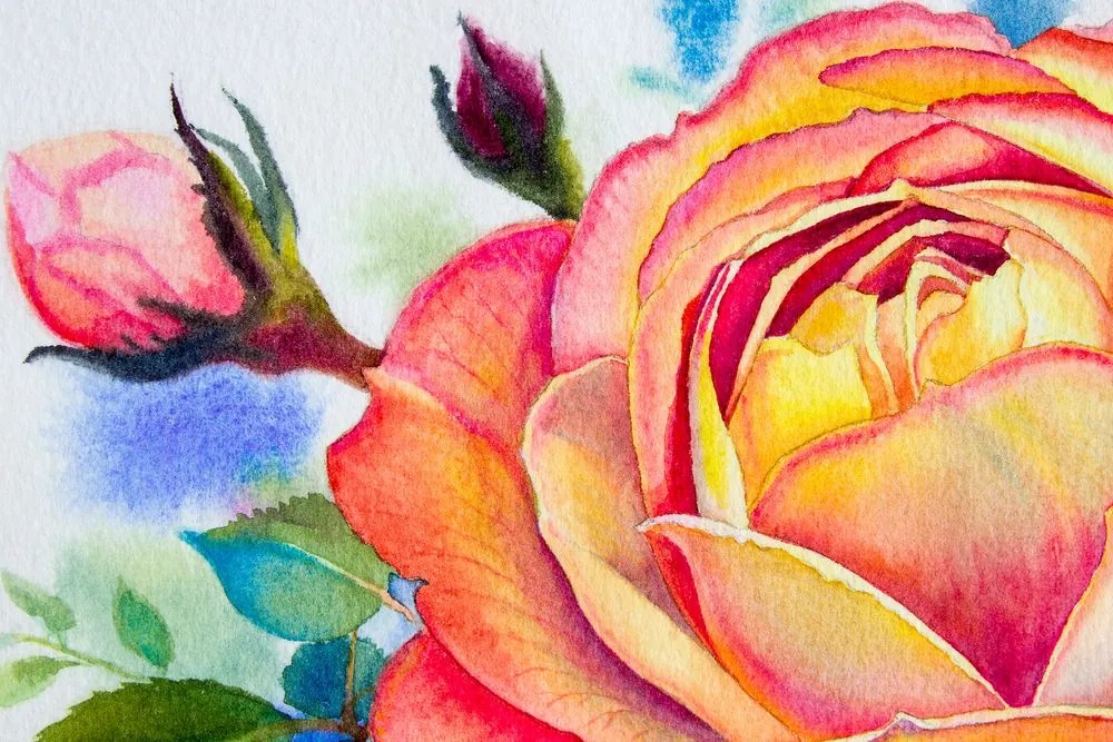 Obraz ruže v ružových odtieňoch Varianta: 120x80