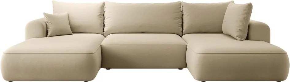 Rohová sedacia súprava v tvare U Olivo U (p) (béžová stredná čierna)