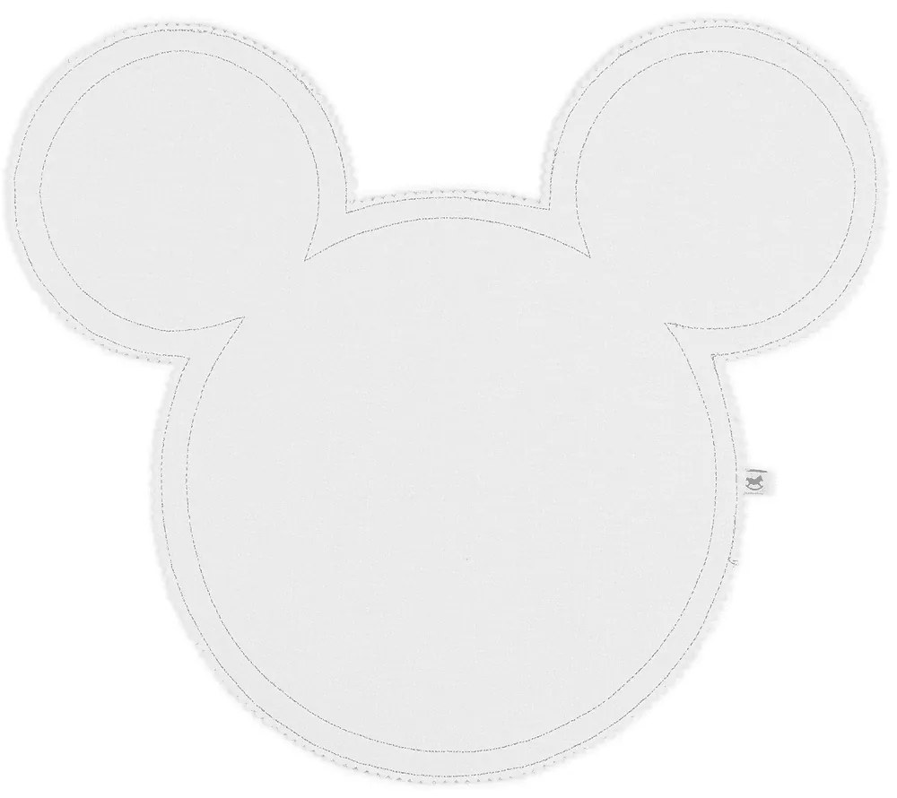 Ľanové prestieranie myška biela so striebrom 39x35cm